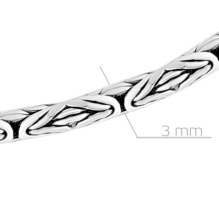 Браслет ручной работы из серебра, плетение византийское