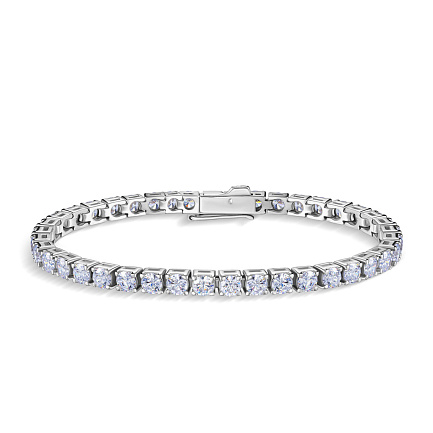 Браслет декоративный из серебра с фианитом