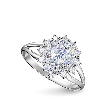 Кольцо из белого золота с бриллиантом