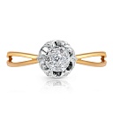 Кольцо из красного золота с фианитом