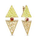 Серьги с английским замком из серебра с гранатами