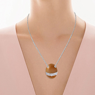 Подвеска из серебра с эмалью, фианитом