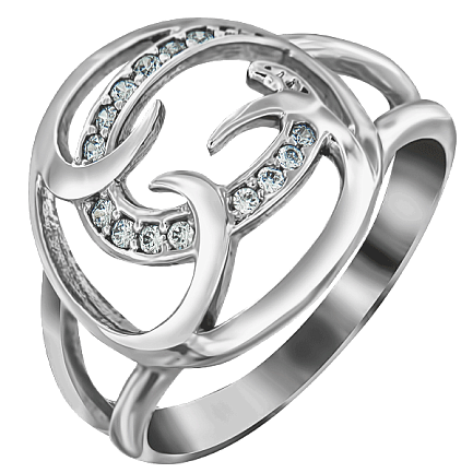 Кольцо из белого золота с фианитом