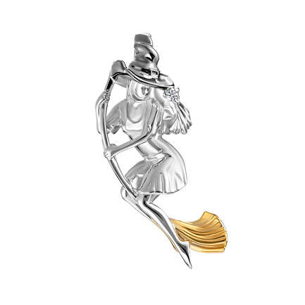 Подвеска из серебра с фианитом