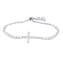 Браслет декоративный из серебра с фианитом