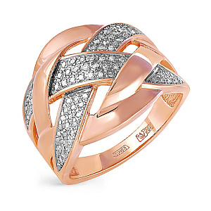 Кольцо из красного золота с бриллиантами