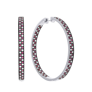 Конго из белого золота с бриллиантами, рубинами