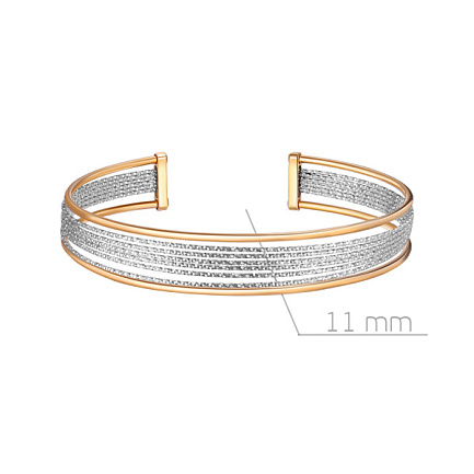 Браслет декоративный из серебра с позолотой