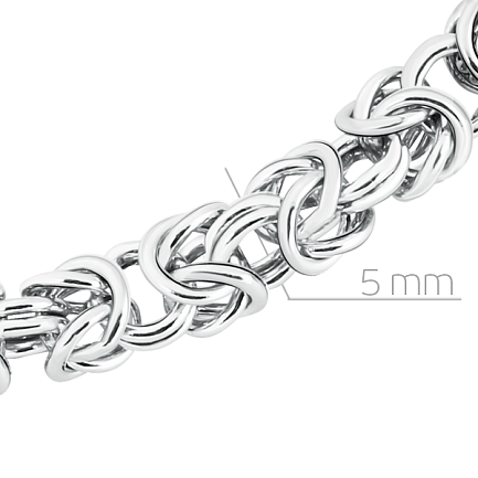 Браслет ручной работы из серебра, плетение византийское