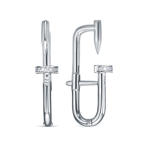 Серьги из белого золота с бриллиантами