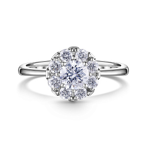 Кольцо из белого золота с бриллиантами