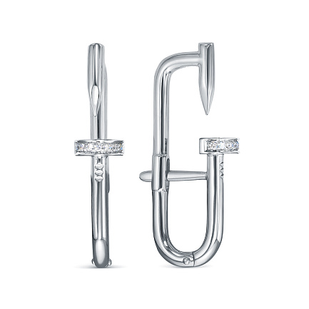 Серьги из белого золота с бриллиантами