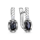 Серьги с английским замком из белого золота с бриллиантами