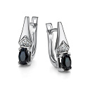 Серьги с английским замком из белого золота с бриллиантами