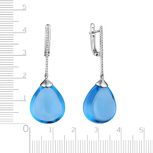 Серьги с английским замком из белого золота с бриллиантами