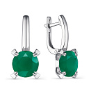 Серьги с английским замком из серебра с агатом