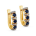 Серьги с английским замком из желтого золота с бриллиантами