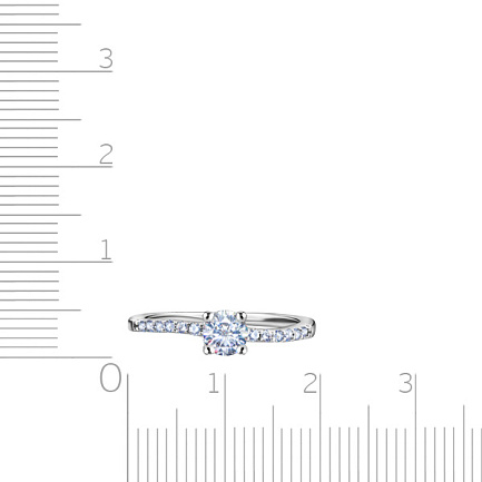 Кольцо из серебра с фианитом