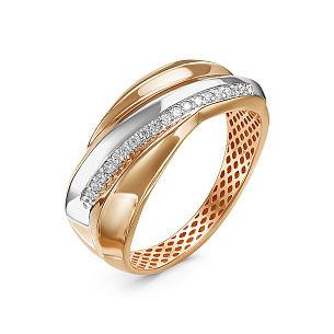 Кольцо из красного золота с бриллиантом