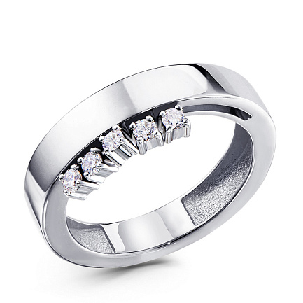 Кольцо из белого золота с бриллиантами