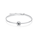 Браслет из белого золота с бриллиантами, сапфиром