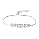 Браслет декоративный из серебра с фианитом