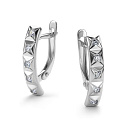 Серьги с английским замком из белого золота с бриллиантами