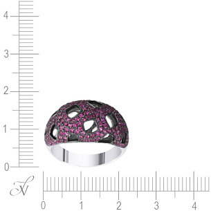 Кольцо из белого золота с рубином