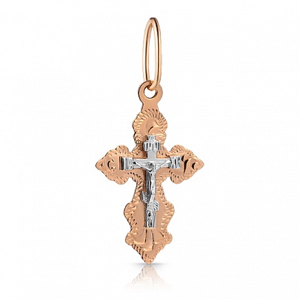 Крест из комбинированного золота