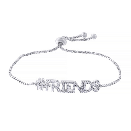 Браслет декоративный из серебра с фианитом