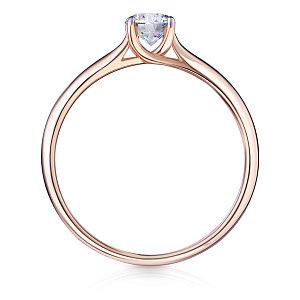 Кольцо из красного золота с бриллиантом