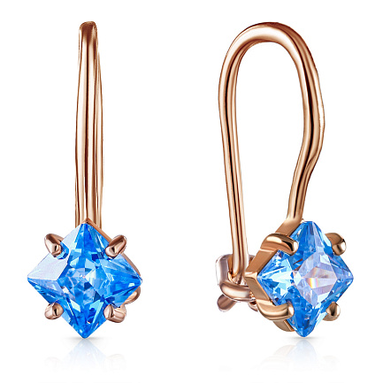 Серьги детские из серебра с позолотой