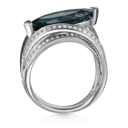 Кольцо из белого золота с бриллиантами