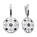 Серьги с английским замком из серебра с фианитами