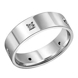 Кольцо из белого золота с бриллиантами