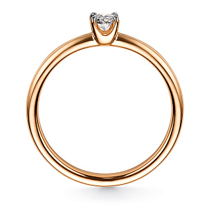 Кольцо из красного золота с бриллиантом