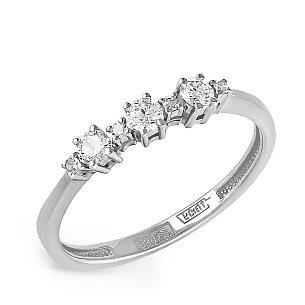 Кольцо из белого золота с бриллиантами