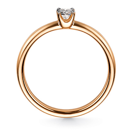 Кольцо из красного золота с бриллиантом