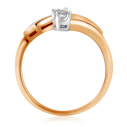 Кольцо из красного золота с бриллиантами