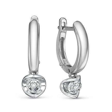 Серьги из белого золота с бриллиантами