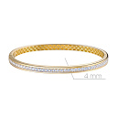 Браслет жесткий из желтого золота с фианитом