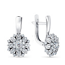 Серьги с английским замком из белого золота с бриллиантами