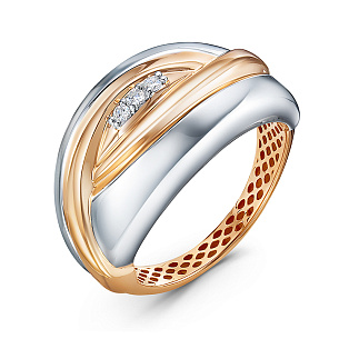 Кольцо из красного золота с бриллиантом