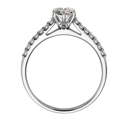 Кольцо из белого золота с бриллиантами