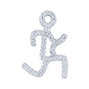 Брошь из серебра с фианитом