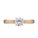 Кольцо из красного золота с фианитом