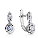 Серьги с английским замком из белого золота