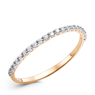 Кольцо из красного золота с фианитом