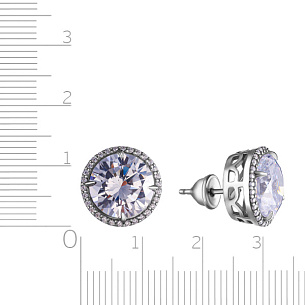 Пусеты из серебра с фианитом