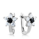 Серьги из серебра с фианитом